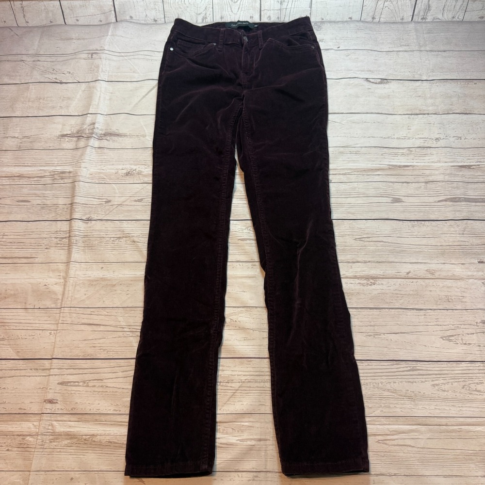 Calvin Klein Ultimate Skinny Maroon Purple Corduroy Pants Women's Size 4 (26x30)